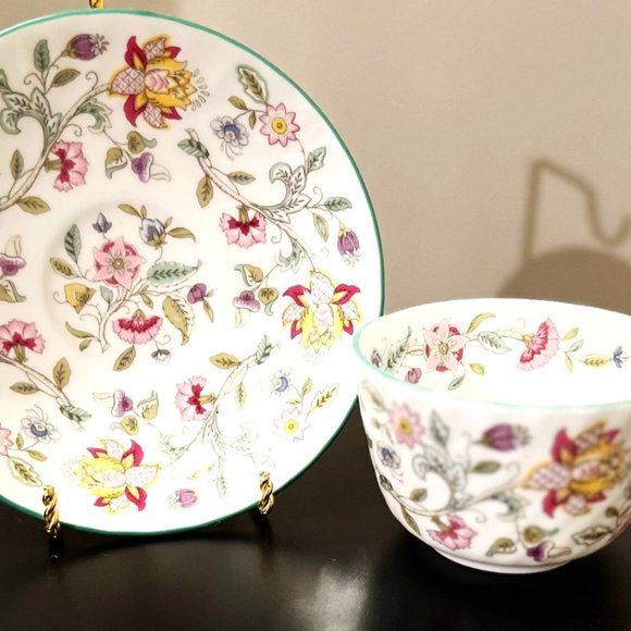 Haddon Hall B1451 Green Trim by Minton - Demitasse Saucers and a Flat Cup - Picture 3 of 13